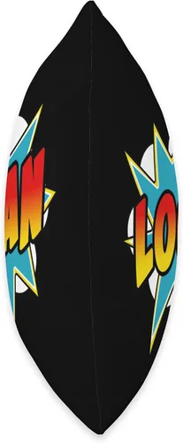 Vista 2 de Boys Logan Comic Book Superhero Name Almohada de 16 x 16 pulgadas, multicolor