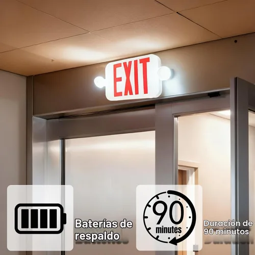 Vista 3 de LIT-PaTH Señal de salida con luz de emergencia, batería de respaldo, 1 paquete