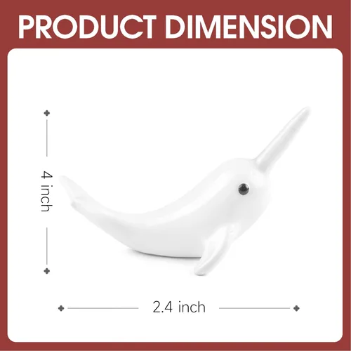 Vista 3 de Soporte para anillos de delfín blanco, bonita decoración, organizador de anillos pequeños, regalo único de delfín para mujeres, novia, novio