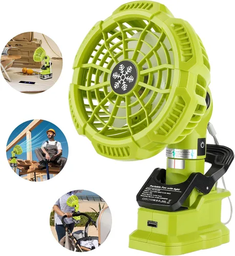 Vista 8 de YEX-BUR Ventilador portátil para batería Ryobi 18v One+ (solo herramienta)