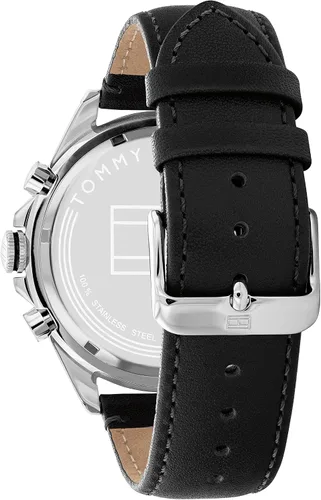 Vista 3 de Tommy Hilfiger Mens Stainless Steel Quartz Watch with Leather Strap