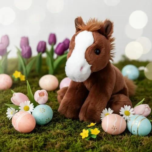 Vista 5 de The Petting Zoo - Peluche de caballo flácido, juguete de peluche para niños, animales salvajes Wild Onez, juguete de peluche de caballo 8 pulgadas