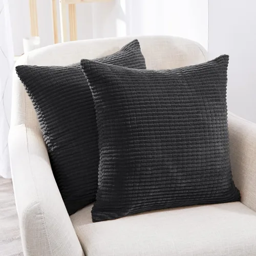 Vista 9 de Deconovo Fundas de Almohada Decorativas de Pana, Juego de 2 Fundas de Cojín Decorativas Suaves, Lavables a Máquina con Textura para Sofá, Sillón