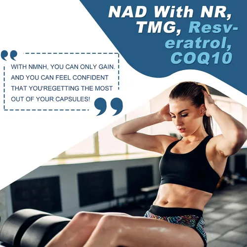 Vista 5 de inGreens 500 mg NMNH, alternativa de suplemento NMN con NR, TMG, resveratrol, COQ10, suplemento NAD, antienvejecimiento, energía, aumenta
