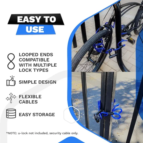 Vista 4 de DocksLocks Cable de seguridad en espiral resistente a la intemperie (de 5 a 25 pies de longitud) con extremos reforzados, protección antirrobo