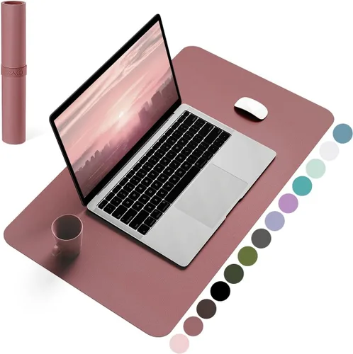 Vista 33 de YSAGi Alfombrilla de Escritorio de Cuero Antideslizante, Alfombrilla de Teclado para Escritorio de Computadora Portátil Impermeable, Protector