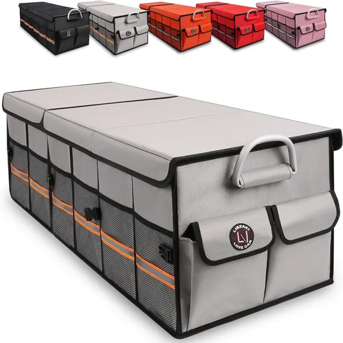 Vista 9 de Organizador de maletero, organizador de carga, almacenamiento de maletero, impermeable, plegable, duradero, múltiples compartimentos