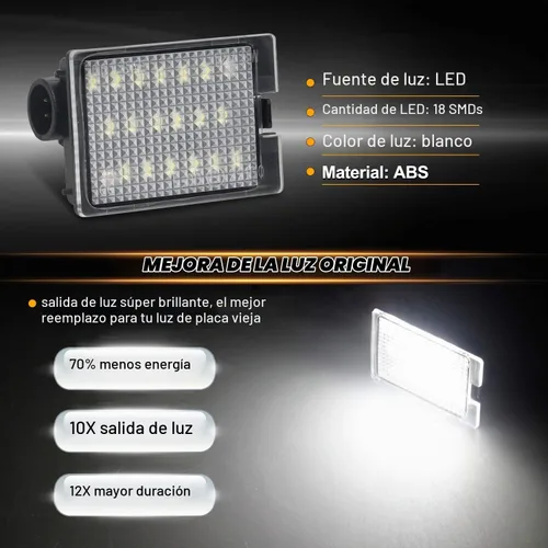 Vista 2 de Juego de 2 lámparas LED para matrícula compatibles con Dodge Durango 2014-2020, camioneta Pickup, luz blanca de 6000K