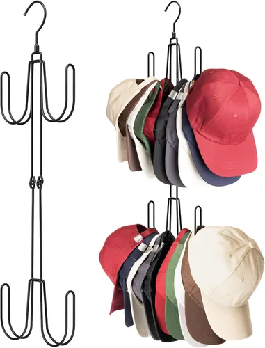 Vista 8 de NANATI Perchas de sombrero para armario, organizador de sombreros de acero inoxidable, estantes para gorras de béisbol, organizador de gorras