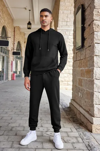 Vista 2 de COOFANDY Men's Tracksuits 2 Pieces Waffle Hoodies Sweatsuit Sets Sports Jogging Suit Set