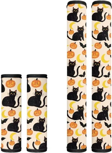 Vista 9 de Juego de 4 fundas protectoras de repuesto para manija de puerta de refrigerador con temática de té de la tarde para microondas, horno, refrigerador