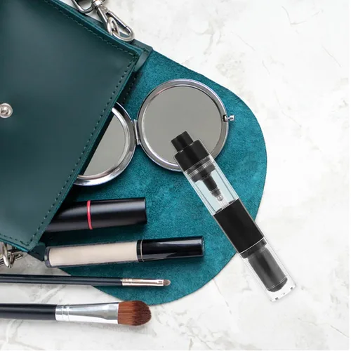 Vista 4 de Beaupretty Cepillo retráctil para rubor con botella recargable, cepillo de base de viaje para cosméticos en polvo