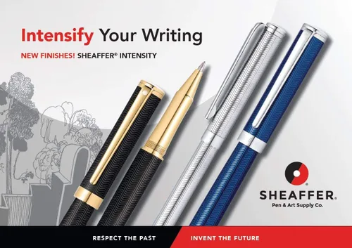 Vista 6 de Sheaffer Bolígrafo de punta redonda cromada grabada intensamente con tapa cromada y ribete Cromo grabado