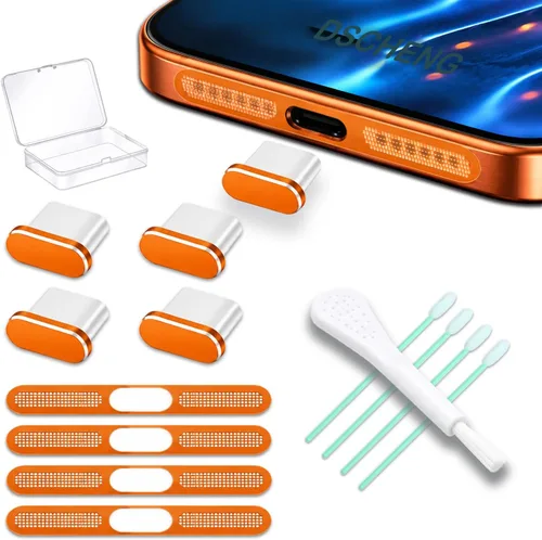 Vista 9 de Paquete de 4 tapas USB C para puerto USB C, cubierta de puerto de carga tipo C con cubierta antipolvo para altavoz, accesorios de teléfono