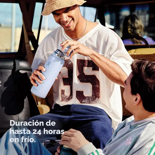 Vista 3 de Hydro Flask Botella de agua – Acero inoxidable aislado – Tapa flexible con popote de boca ancha, antiderrames, a prueba de fugas y recargable de 32