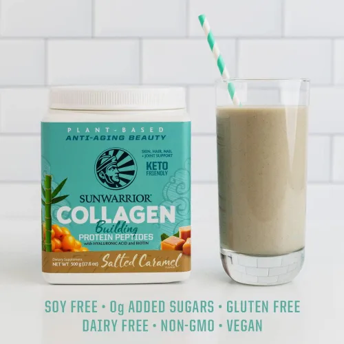 Vista 5 de Polvo de Proteína de Colágeno Vegano para Mujeres con Sílice, Polvo de Colágeno a Base de Plantas con Vitaminas Veganas para Cabello, Piel y Uñas