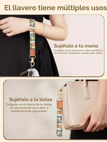 Vista 4 de Llavero de pulsera para mujeres y hombres, soporte para llavero, cordón de muñeca para llaves Animal