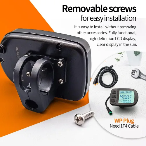 Vista 4 de Medidor de pantalla LCD Ebike KT-LCD5 24 V 36 V 48 V 52 V bicicleta eléctrica Kit de conversión pantalla para controlador KT