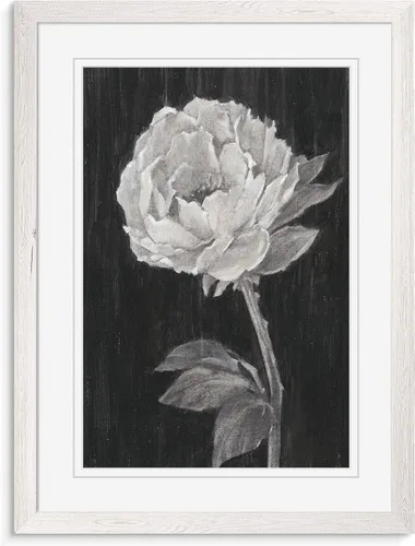 Vista 55 de Renditions Gallery- Lienzo enmarcado con flores blancas y negras Flores blancas y negras 1 juego/marco negro