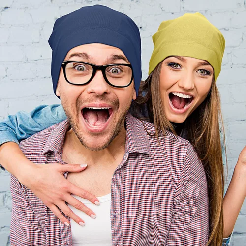 Vista 6 de 4 Pieces Satin Lined Beanie Cap Satin Sleep Lined Hat Slouchy Beanie Hat Night Silk Hair Cap for Women Men