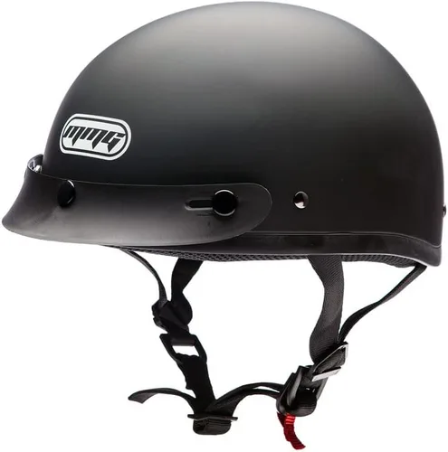 Vista 3 de Casco medio de motocicleta DOT Street Legal, M, Negro caucho