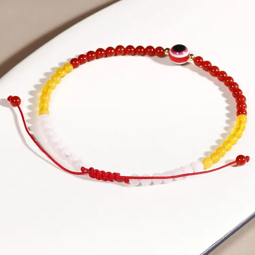 Vista 7 de Jewever Pulseras tobilleras con ojo malvado para mujer, cristales curativos energéticos y piedras preciosas, piedra de preocupación, playa