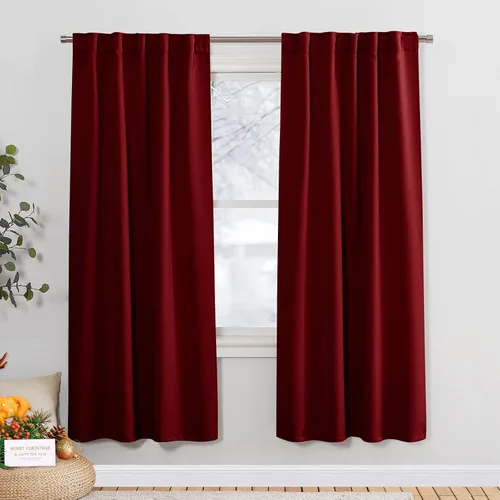 Vista 104 de PONY DANCE Cortinas cortas con aislamiento térmico para ventana pequeña, para guardería, baño, cocina, lavandería, caravana, sótano, 29 pulgadas