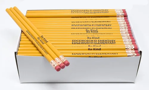 Vista 17 de Pencil Guy Lápices redondos impresos personalizados promocionales.-500 por caja Rosado