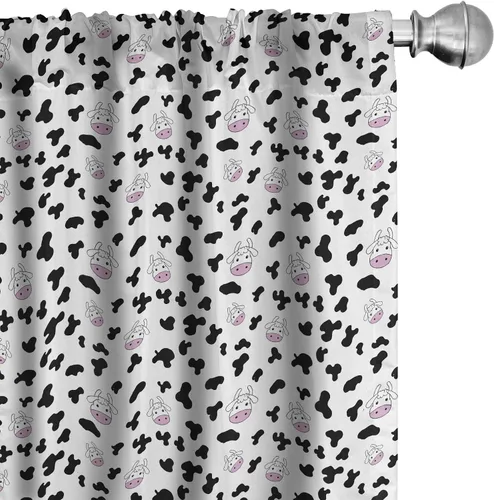 Vista 10 de Ambesonne Paquete de 2 cortinas para ventana con estampado de hojas, arte botánico con hojas, mosaico, detalles cuadrados cúbicos, naturaleza
