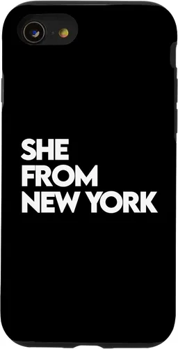 Vista 18 de She from New York Shirt, She's from NY NYC, Bronx, 713 832 Case for iPhone 17