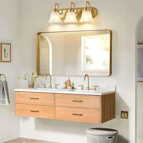 Vista 8 de EJIAXIN Lámpara de baño de 3 luces sobre espejo – Accesorios de iluminación vintage para baño, lámpara de pared fácil de instalar, luces de tocador