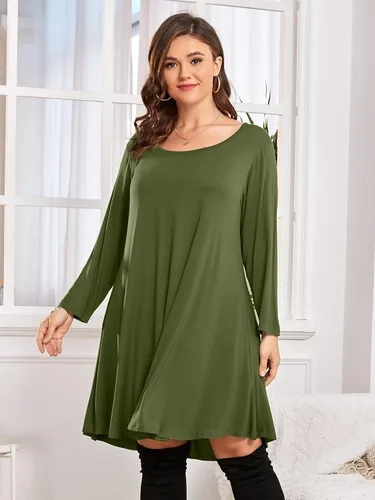 Vista 3 de BELAROI Vestido informal acampanado suelto de manga 34 para mujer