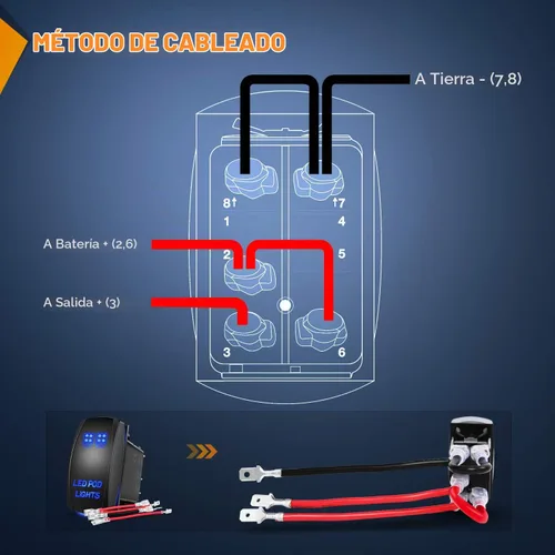 Vista 8 de Nilight Interruptor basculante de luces LED POD, interruptor de barra de luz LED, interruptor de encendido/apagado láser de 5 pines, interruptor