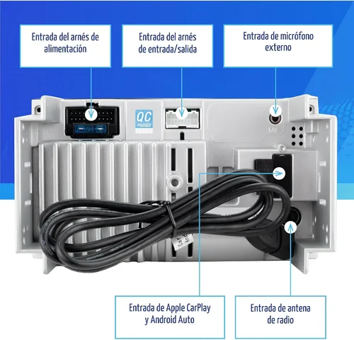 Vista 8 de [Usado] JENSEN J1CA7-BUC Apple CarPlay Android Auto certificado de 7 pulgadas Radio estéreo de coche con pantalla táctil doble DIN Llamadas