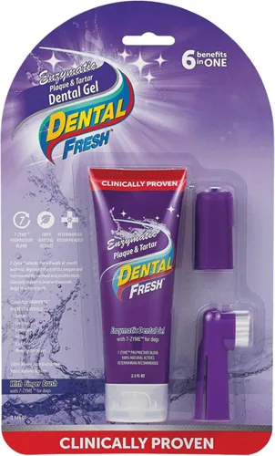 Vista 5 de Dental Fresh Gel enzimático para perros, pasta de dientes para perros - Esenciales para perros para la limpieza de dientes de perro
