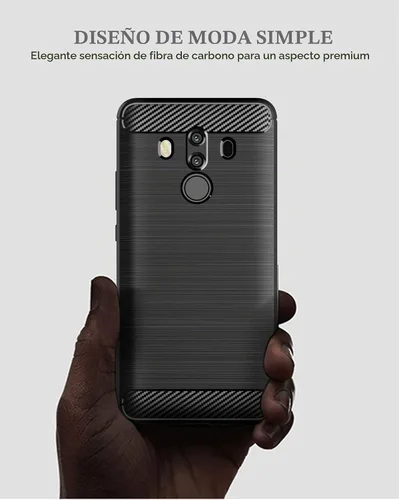 Vista 5 de Asuwish Funda de teléfono para Huawei Mate 10 Pro con protector de pantalla de vidrio templado y accesorios de celda de silicona suave delgada Negro