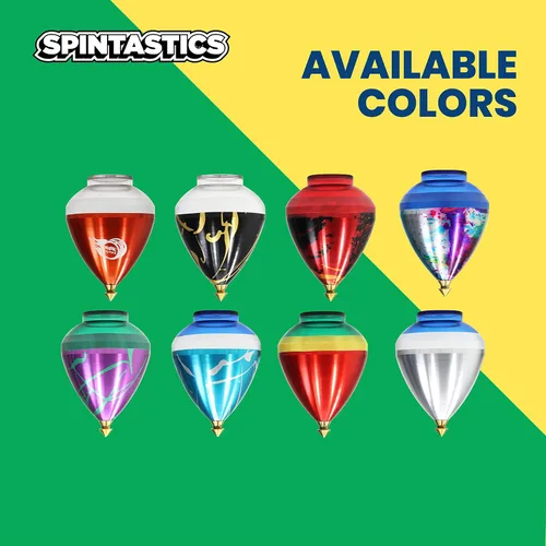 Vista 8 de Spintastics Quicksilver Hybrid Bearing Spin Top - Punta de rodamiento (rojo y verde)