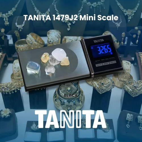 Vista 6 de Tanita 1479J2 Mini Scale - Tecnología japonesa precisa báscula digital de bolsillo para joyería - Capacidad de 200G - Pantalla retroiluminada azul