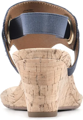 Vista 6 de WHITE MOUNTAIN Sandalias de cuña Aida para mujer, Blanco