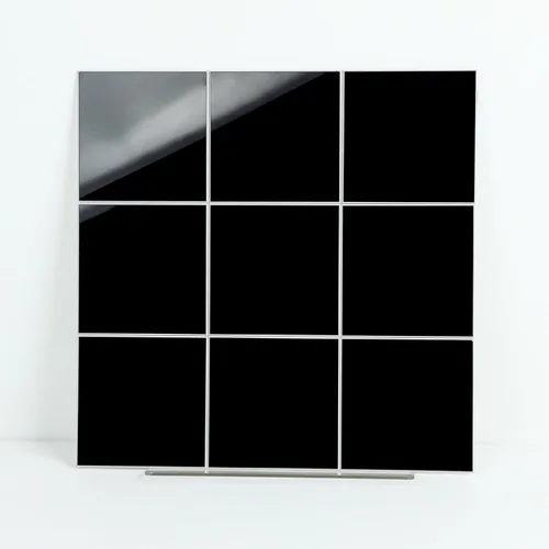 Vista 9 de Black Peel and Stick Backsplash Subway Tile, 12"x12", 6-Sheet Self Adhesive, Faux Ceramic, Glossy, 5.97 SQ.FT, For Kitchen Bathroom