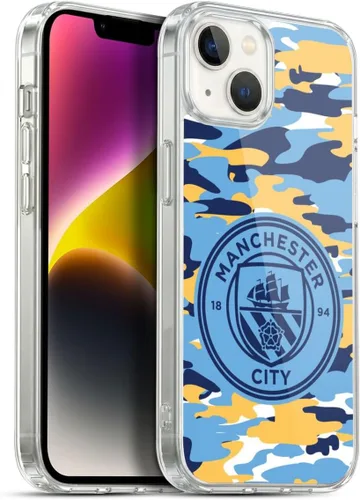 Vista 134 de Head Case Designs Funda de gel con licencia oficial del Manchester City Man City FC Blue Moon Badge Camou [protección de grado militar] compatible