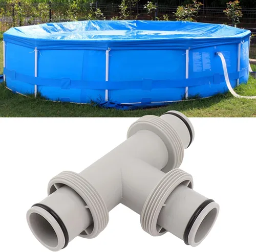 Vista 2 de Válvula de émbolo de manguera de piscina dividida, 2 en 1 en forma de T, válvula de émbolo de manguera de repuesto para sistemas de agua salada