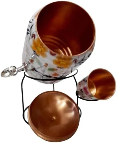 Vista 2 de Ornatate International - Enfriador de agua de 5 litros y vidrio con soporte para cocina, dispensador para el hogar, dispensador de agua de galón