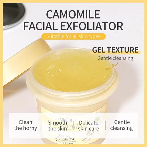 Vista 4 de Exfoliante facial de manzanilla Gel exfoliante, gel de pelado corporal y facial, poros limpios profundos, barro suave y tierno