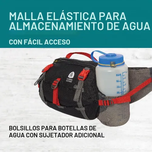 Vista 5 de Sierra Designs Riñonera lumbar flexible, bolsa de cintura de senderismo con soporte para botella de agua, volumen ajustable y más