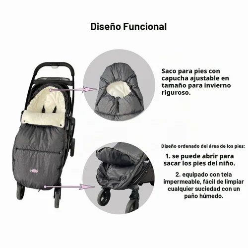 Vista 7 de funlife Saco impermeable para cochecito de invierno de alto rendimiento anti-patadas, se adapta a todos los equipos de viaje, altura de la pieza