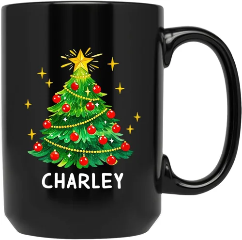 Vista 12 de Taza personalizada con nombre, diseño de muñeco de nieve con nombre, tazas de café de Navidad de muñeco de nieve, regalos personalizados para árbol