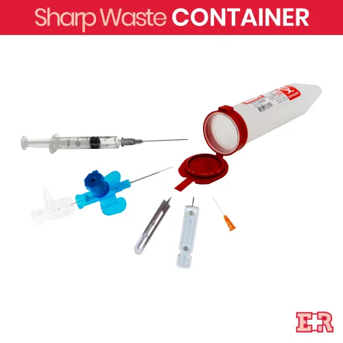 Vista 2 de Ever Ready First Aid Porta Sharps - Contenedor portátil para objetos punzantes con mecanismo de bloqueo