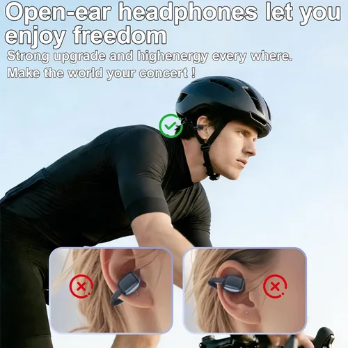 Vista 13 de Auriculares inalámbricos Bluetooth de oreja abierta, con clip, cómodos para todos los oídos, auriculares ENC con cancelación de ruido con tiempo