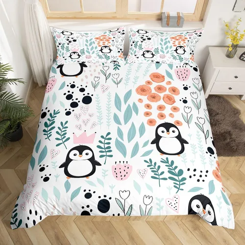 Vista 10 de Erosebridal Juego de ropa de cama individual de animales de la selva para niñas y niños, funda de edredón de elefante oso, tigre, león, safari